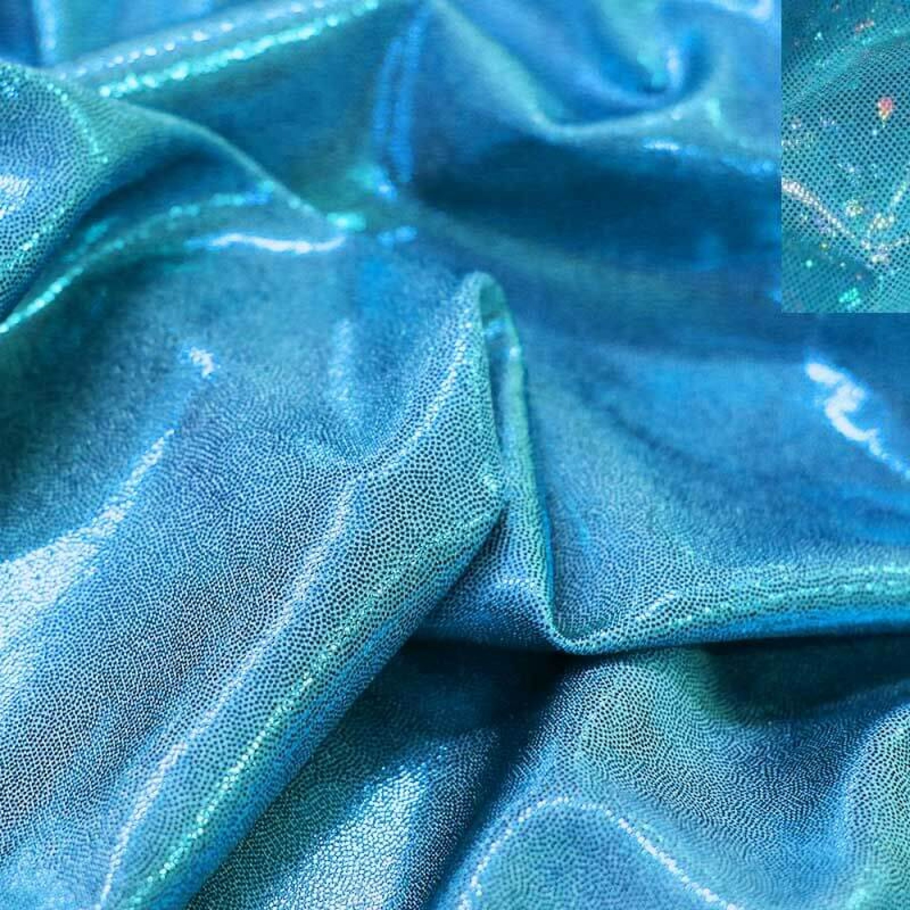 Hologram Lycra Fabric Mystic Aqua