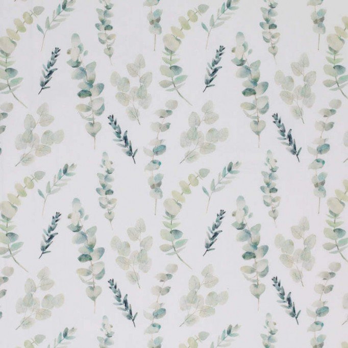 Jersey Cotton Fabric Digital Print - Eucalyptus Plant Jersey Cotton Fabric Digital Print