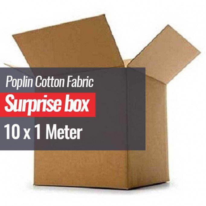 Poplin Bomuldstof Surprise Box 10 x 1 Meter - (Udsalg Stof)