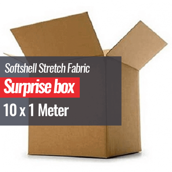 Softshell Stretch Stof Surprise Box 10 x 1 Meter - (Udsalg Stof)