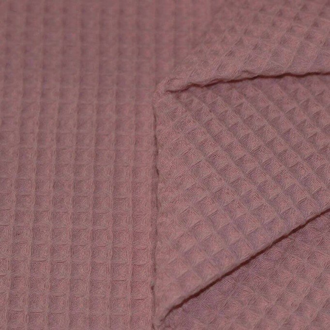 Waffle Pique Fabric Old Mauve - (Waffle Pique Fabrics)