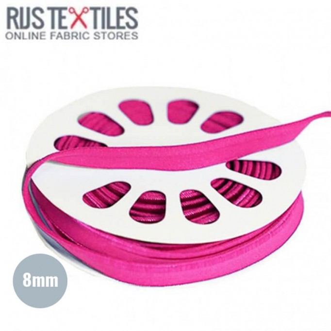 Paspelband Elastisch Fuchsia 8mm - (Banden En Linten)