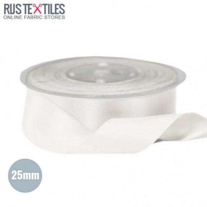 Satin Ribbon 25mm Ecru Wstążki