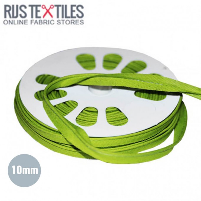 Paspelband Katoen Lime 10mm - (Banden En Linten)