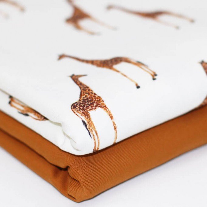 Jersey Cotton Fabric Digital Print - Giraffe Herds - (Jersey Cotton Fabric Digital Print)