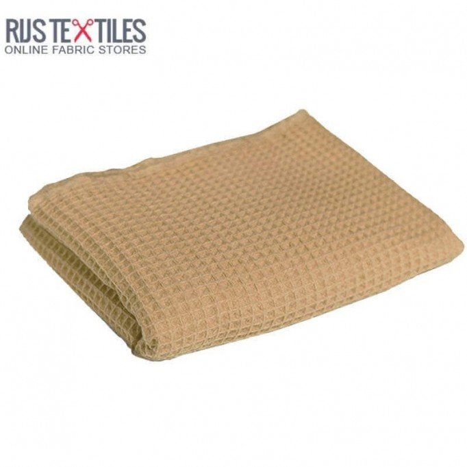 Waffle Pique Fabric Camel - (Waffle Pique Fabrics)