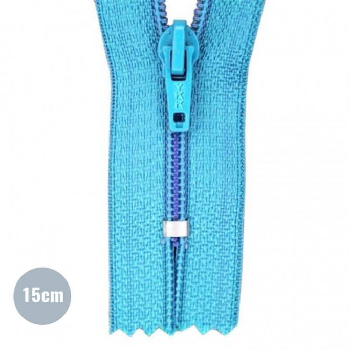 Zipper YKK Aqua 15CM Nylon - (Not Divisible Nylon Zippers YKK)