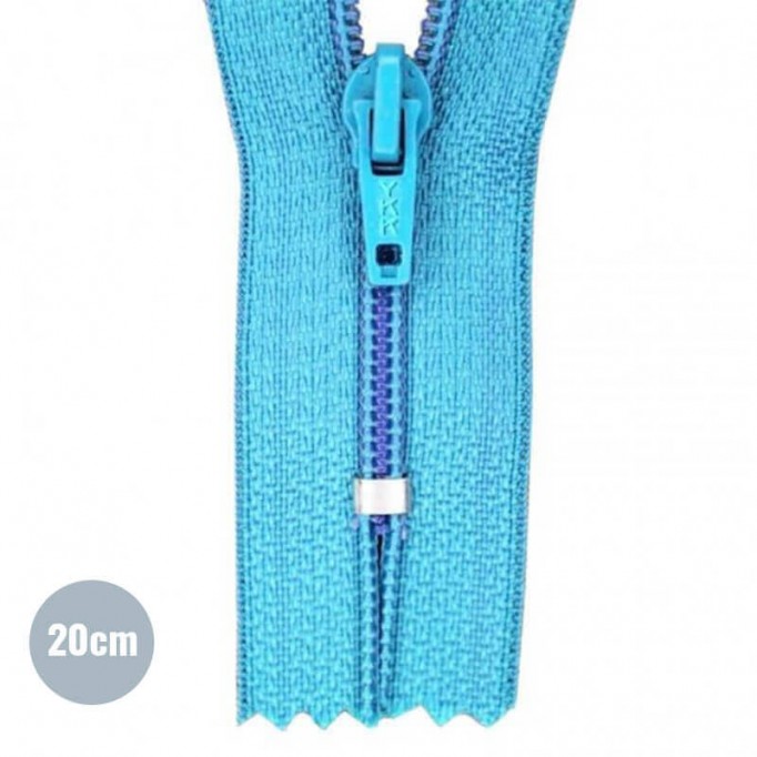 Zipper YKK Aqua 20CM Nylon - (Not Divisible Nylon Zippers YKK)