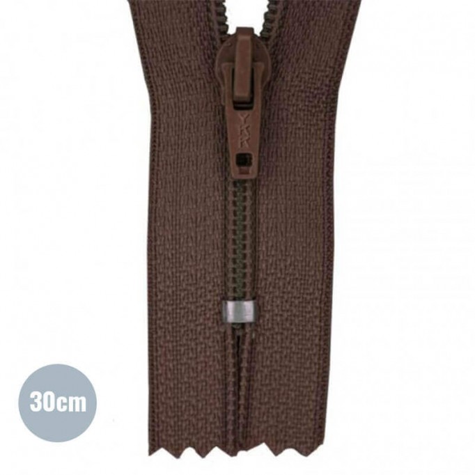 Zipper YKK Brown 30CM Nylon - (Not Divisible Nylon Zippers YKK)