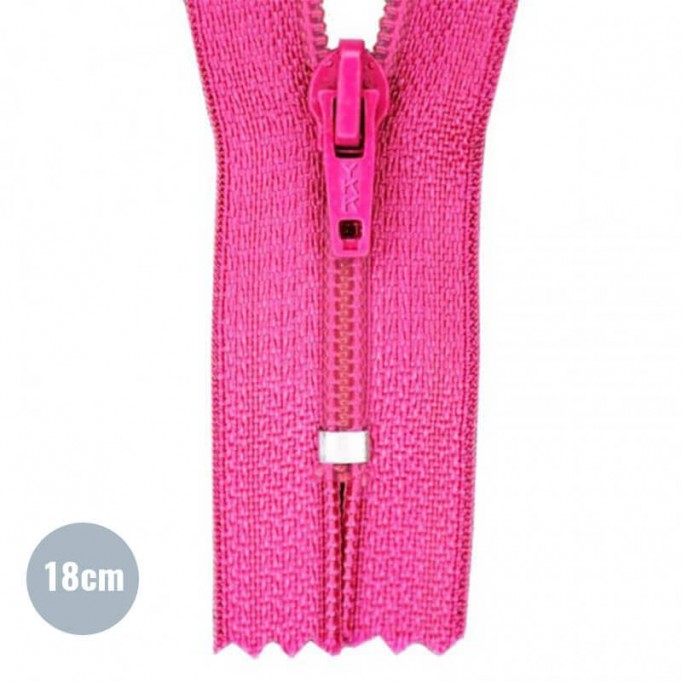 Zipper YKK Fuchsia 18CM Nylon - (Not Divisible Nylon Zippers YKK)