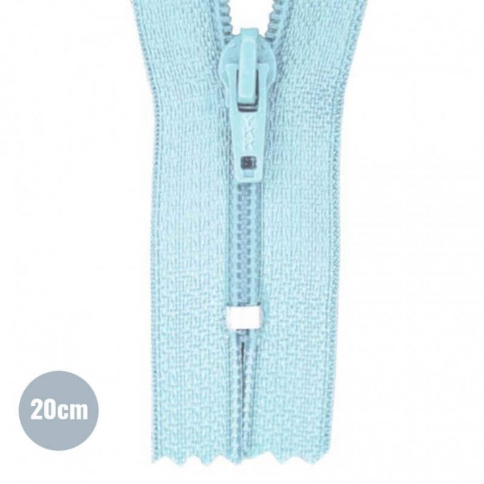 Zipper YKK Baby Blue 20CM Nylon - (Not Divisible Nylon Zippers YKK)