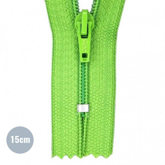 Lynlås YKK Lime 15CM Nylon - (Ikke Delbar YKK Lynlåse Kunststof)