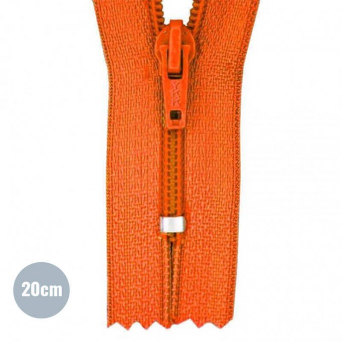 Zipper YKK Orange 20CM Nylon - (Not Divisible Nylon Zippers YKK)