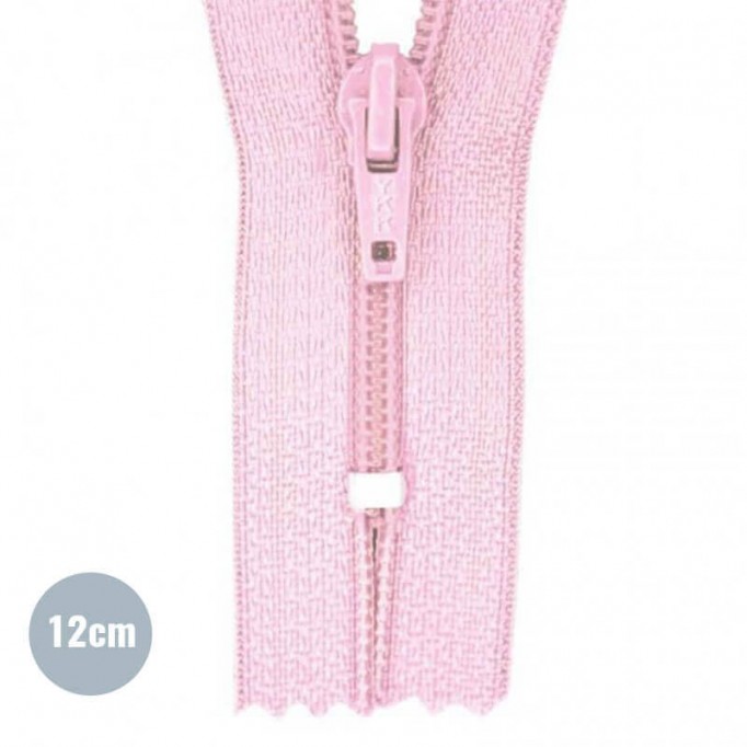 Lynlås YKK Pink 12CM Nylon - (Ikke Delbar YKK Lynlåse Kunststof)