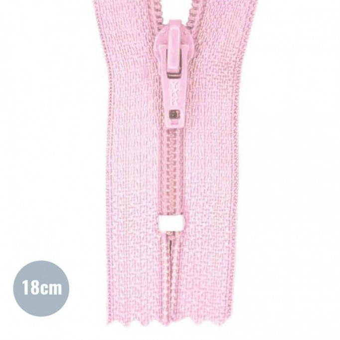 Lynlås YKK Pink 18CM Nylon - (Ikke Delbar YKK Lynlåse Kunststof)