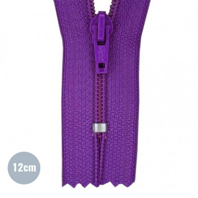 Lynlås YKK Violet 12CM Nylon - (Ikke Delbar YKK Lynlåse Kunststof)