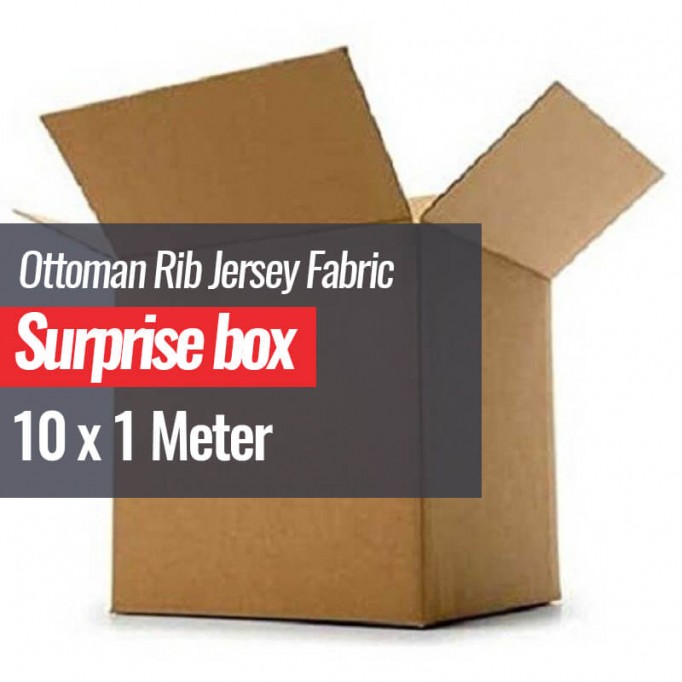 Ottoman Rib Jerseystof Metervare Surprise Box 10 x 1 Meter - (Udsalg Stof)