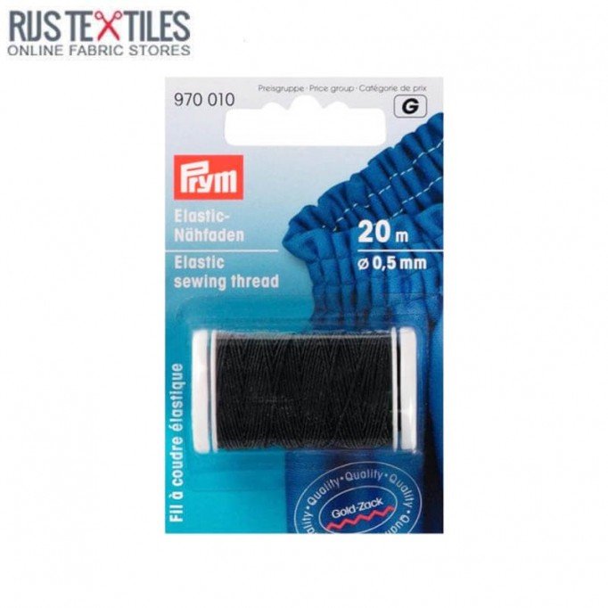 Elastic Sewing Thread Black 20m Prym 970010 - (Sewing Threads)