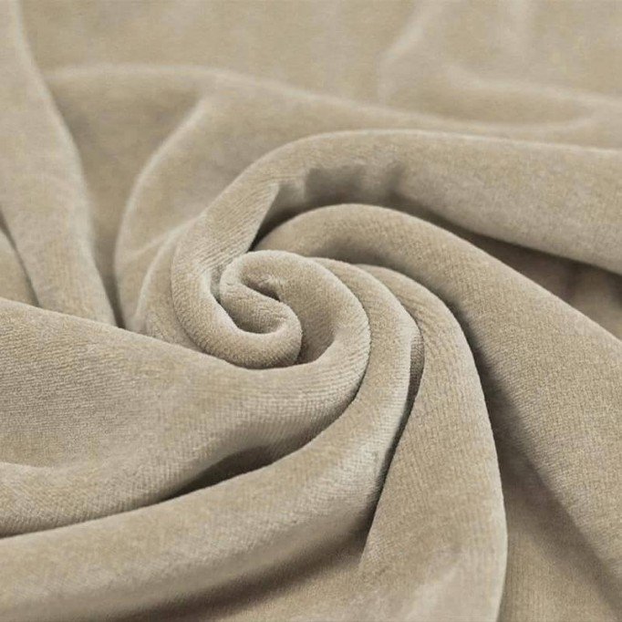 Nicky Velour Fabric Dark Beige  - (Nicky Velour Fabric)