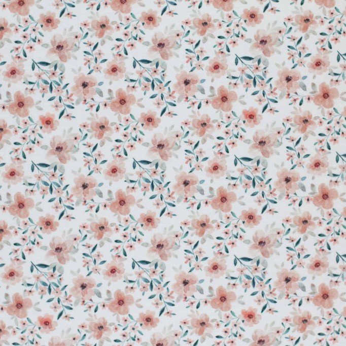 Jersey Cotton Fabric Digital Print - Quince Spring Bloom - (Jersey Cotton Fabric Digital Print)