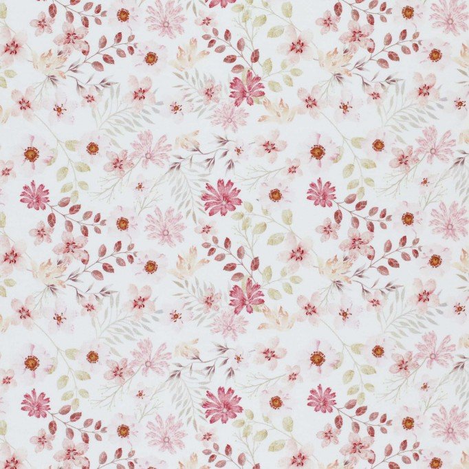 Jersey Cotton Fabric Digital Print - Pastel Flower Pink - (Jersey Cotton Fabric Digital Print)