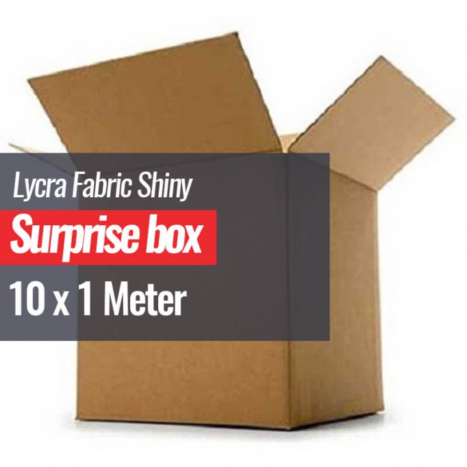 Lycra Stof (Skinnende) Surprise Box 10 x 1 Meter - (Lycra Stof Glansfulde)