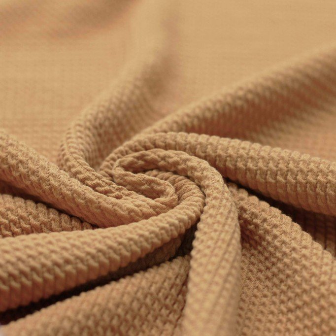 Mini Cable Jersey Fabric Camel - (Jersey Fabrics)