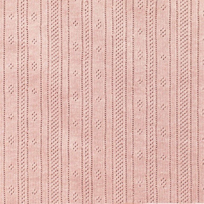 Pointelle Cotton Jersey Fabric (Stripes) Nude Pink - (Jersey Fabrics)