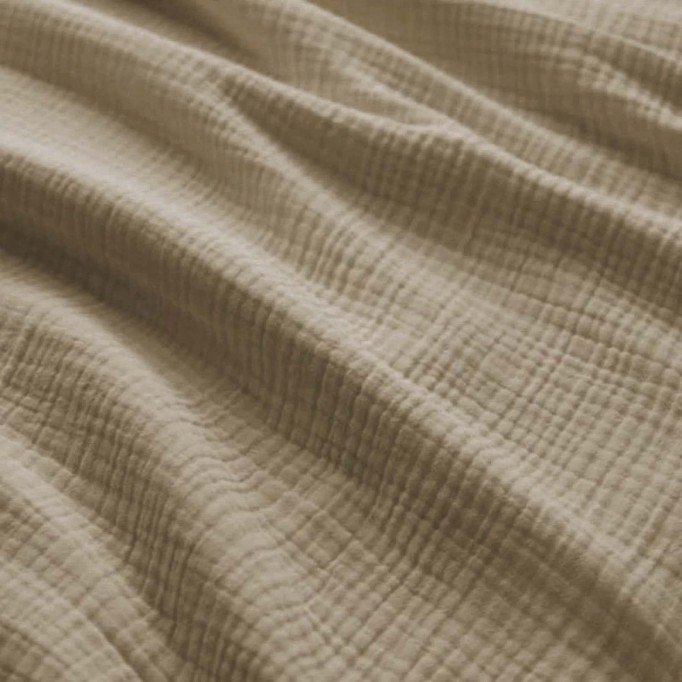 Heavy (Triple Layer) Cotton Gauze Fabric Dark Beige - (Deco Fabrics)