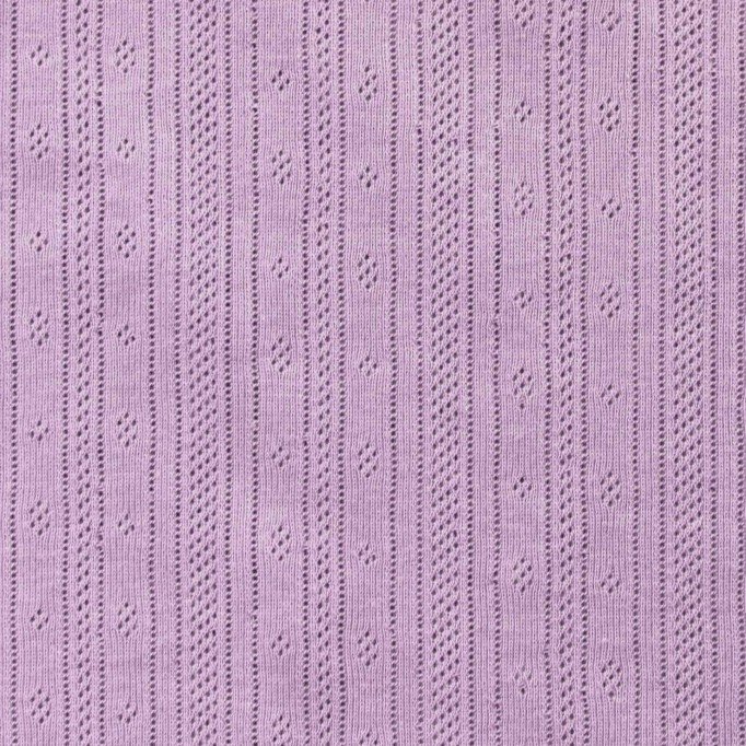 Pointelle Cotton Jersey Fabric (Stripes) Pastel Lilac - (Jersey Fabrics)