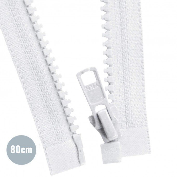 VISLON Divisible Zipper YKK White 80CM - (Zippers YKK)