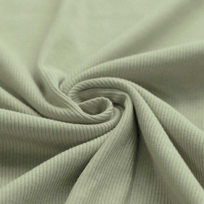 Rib Knit Jersey Fabric Dusty Green - (Jersey Fabrics)