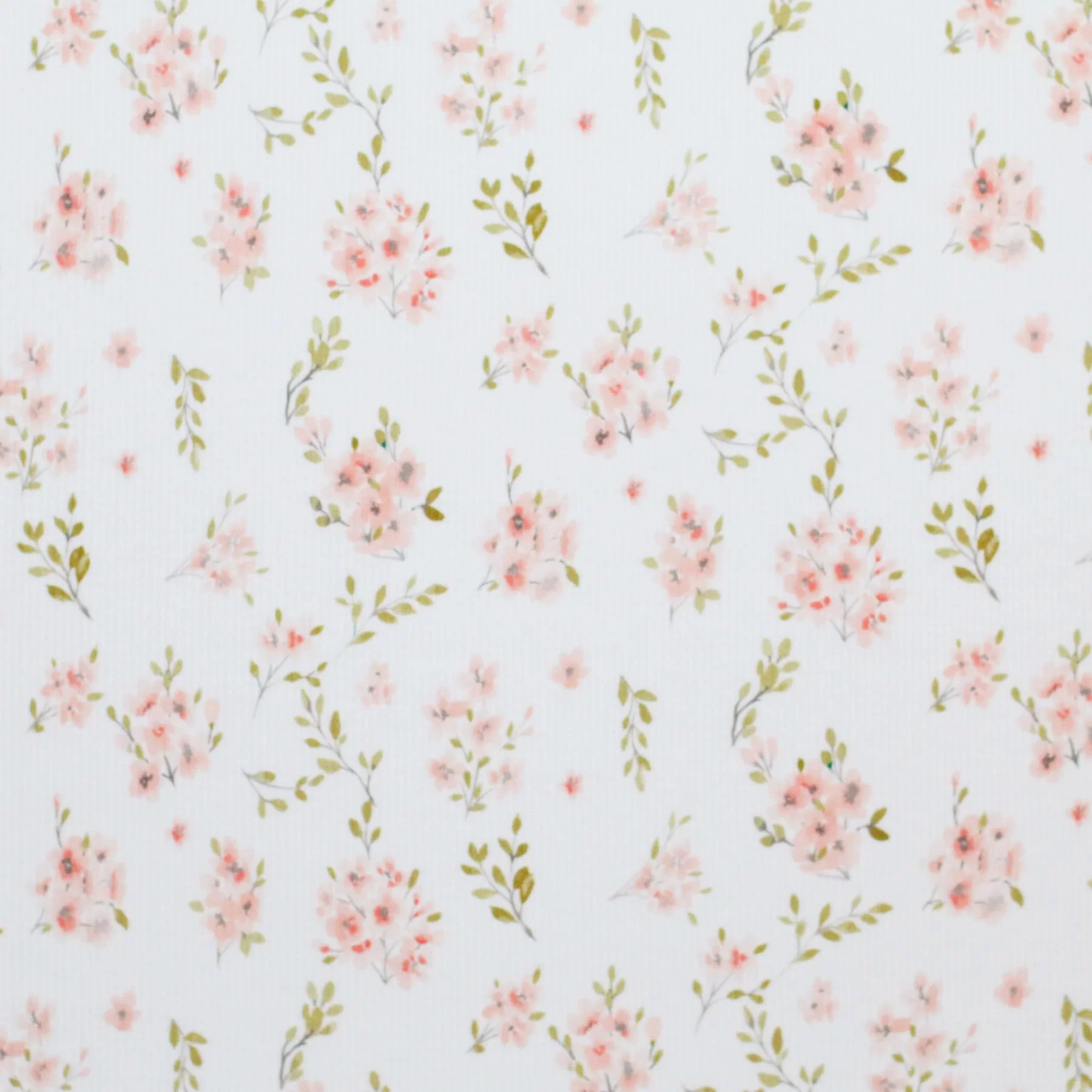 Rib Knit Jersey Fabric - Blossom Flower