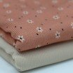 Tissu Maille Tricot Côtelé - Fleur Étoile Pêche - (Tissus Jersey)