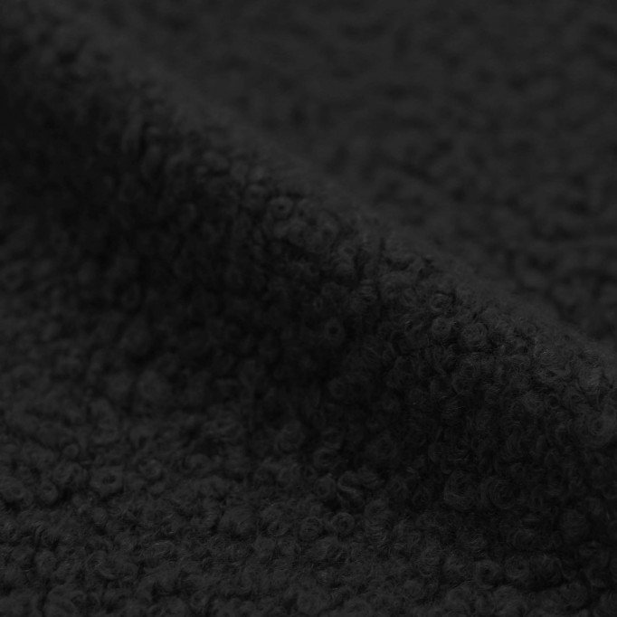 Spilśniona Dzianina Bouclé Czarny Boucle Fabric