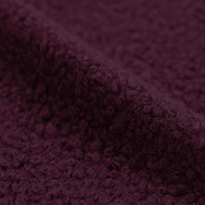 Boucle Stof Krøllet Aubergine - (Boucle Stof (Metervare))