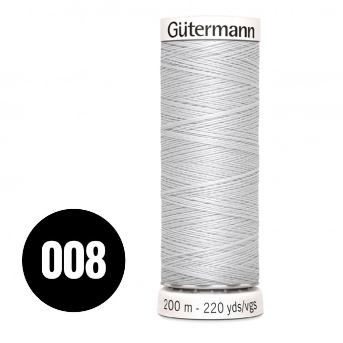 Gütermann 008 Light Grey / Off White 200M (043) - (Sewing Threads)