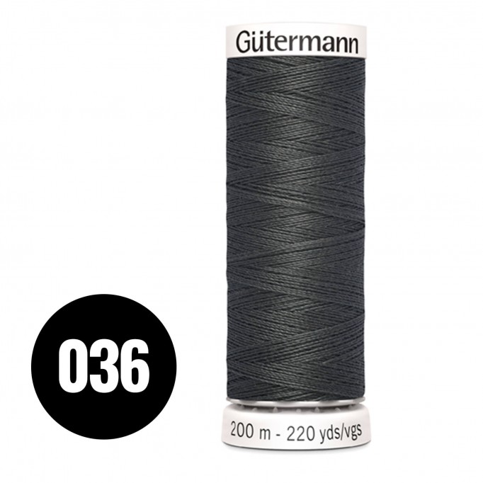 Gütermann 036 Anthracite Black 200M (043) - (Sewing Threads)