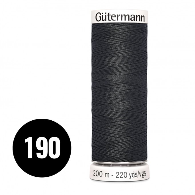 Gütermann 190 Grey Black 200M (043) - (Sewing Threads)