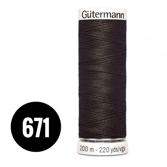 Gütermann 671 Black Brown 200M (043) - (Sewing Threads)