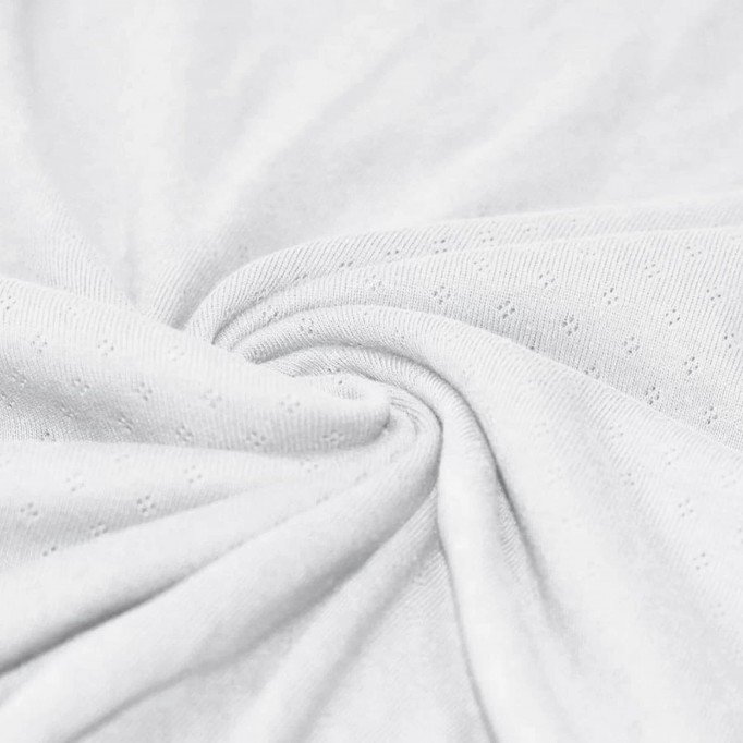 Pointelle Cotton Jersey Fabric (Mini) White - (Jersey Fabrics)