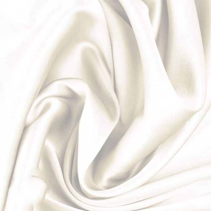 Stretch Seidensatin Stoff Creme - (Modestoffe)