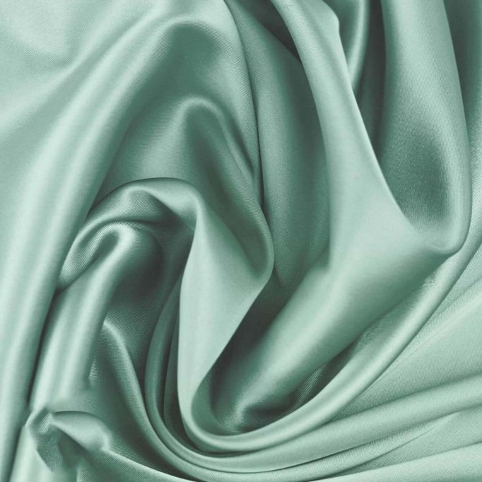 Stretch Silke Satin Stof Havgrøn - (Fashion Stoffer)