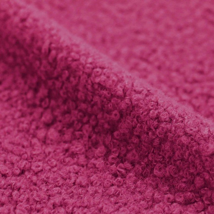 Boucle Stof Krøllet Fuchsia - (Boucle Stof (Metervare))