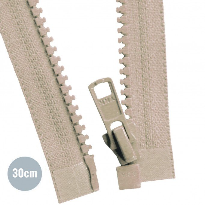 VISLON Divisible Zipper YKK Dark Beige 30CM - (Zippers YKK)