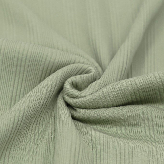 Irregular Rib Jersey Fabric Dusty Green - (Jersey Fabrics)