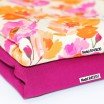 Bambusjersey Digital Mønstre - Fuchsia Orange Blomst - (Jerseystoffer Print)