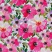 Digital Print Bamboo Jersey - Summer Flowers Hot Pink - (Printed Jersey Fabric)