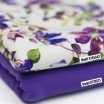 Digitale Print Bamboe Jersey - Paarse Clematis Bloem - (Tricot Jersey Bedrukt)