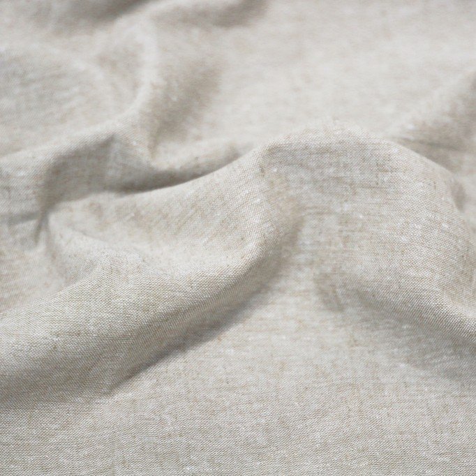 Hør Chambray Stof Lys Beige - (Dekorationsstoffer)